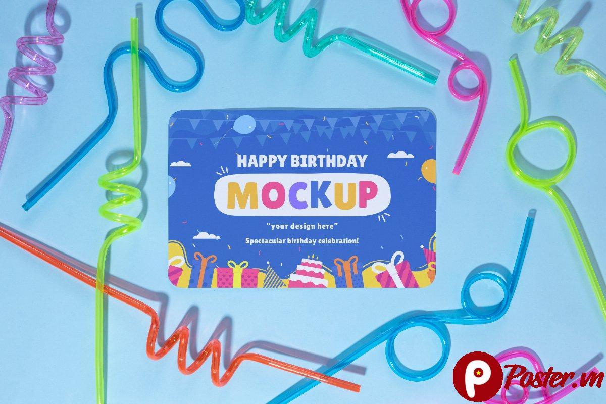 Mockup thẻ chúc mừng sinh nhật