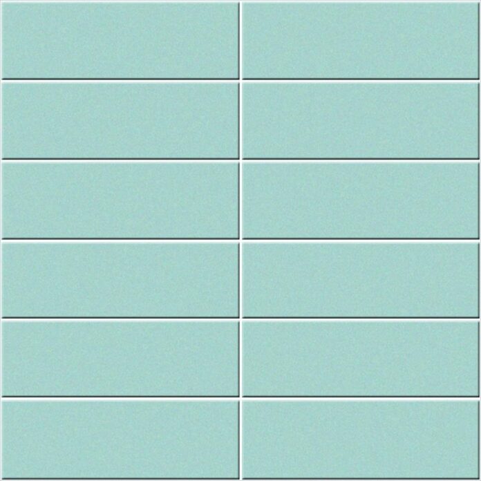 Hình nền gạch xanh mint pastel tối giản, các viên gạch hình vuông và chữ nhật sắp xếp đối xứng, tạo hiệu ứng 3D nhẹ nhàng.