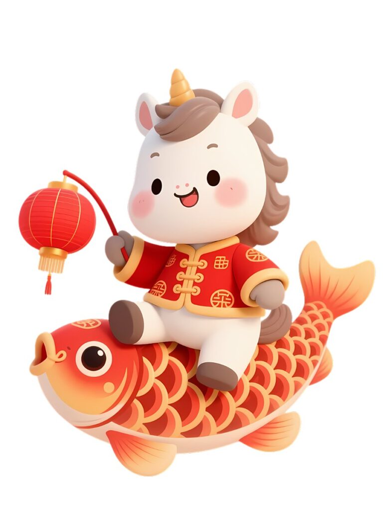 Ngựa 3D cưỡi cá chép Tết