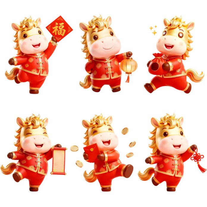 Ngựa 3D Tết may mắn