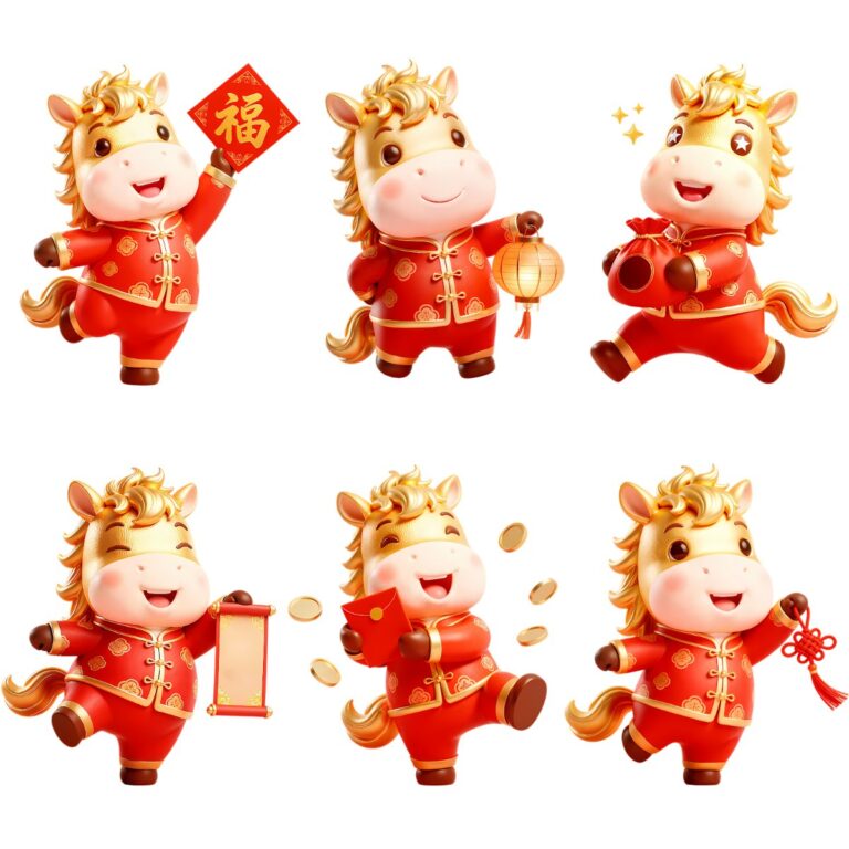Ngựa 3D Tết may mắn