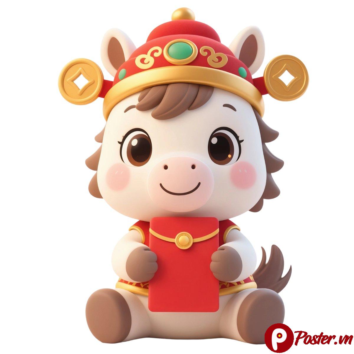 Ngựa 3D Tết đáng yêu