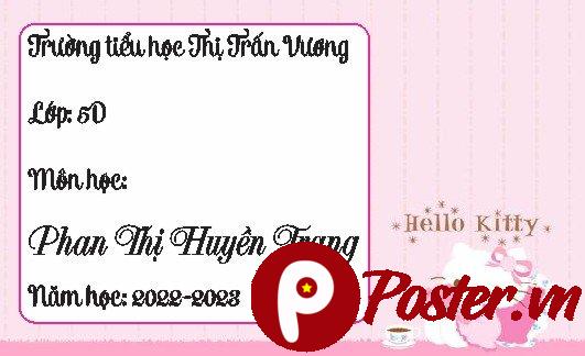 Nhãn vở Hello Kitty