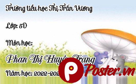 Nhãn vở học sinh tiểu học