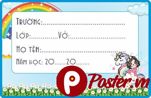 Nhãn vở học sinh hình kỳ lân