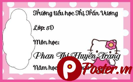 Nhãn vở học sinh Hello Kitty