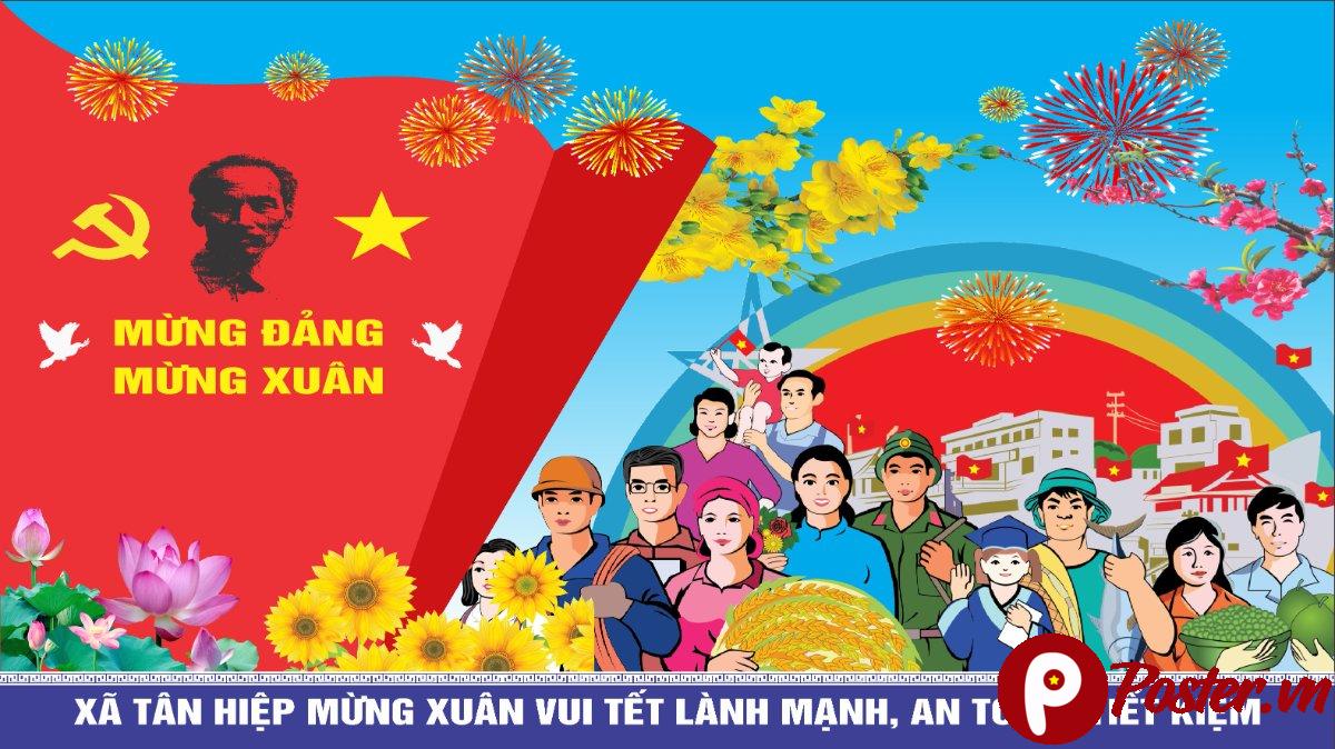 Pano Mừng Đảng Mừng Xuân Vector 2025