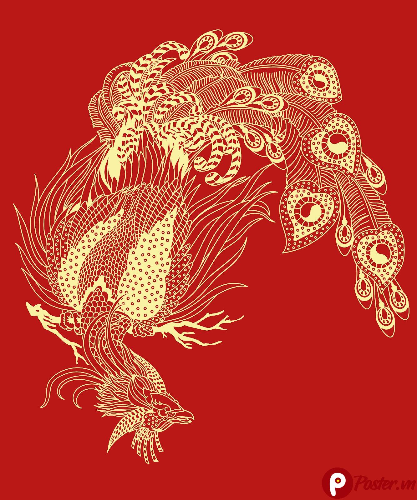 Phượng Hoàng Á Đông Vector EPS Đẹp