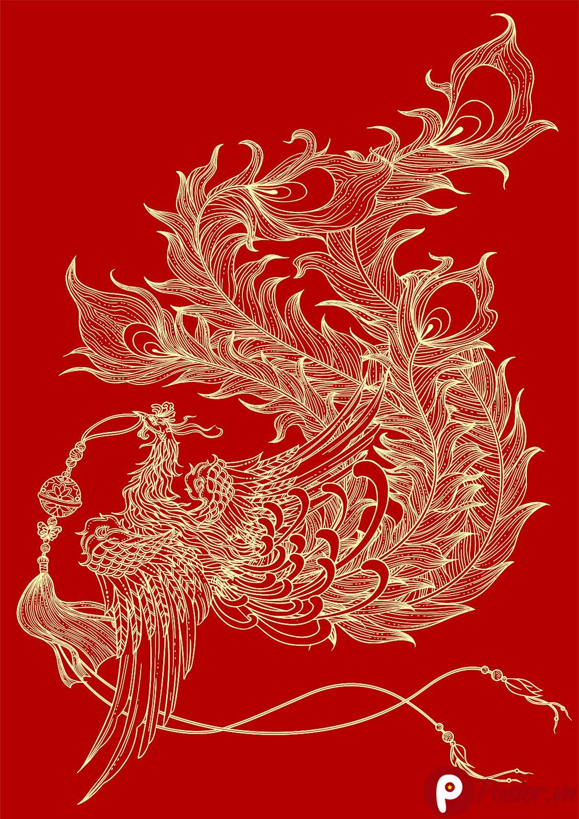 Phượng Hoàng Vector EPS Uy Nghi Trên Nền Đỏ - 1XnLgWCEJiWCuAqpuuk4rpgjGqJg_c-au