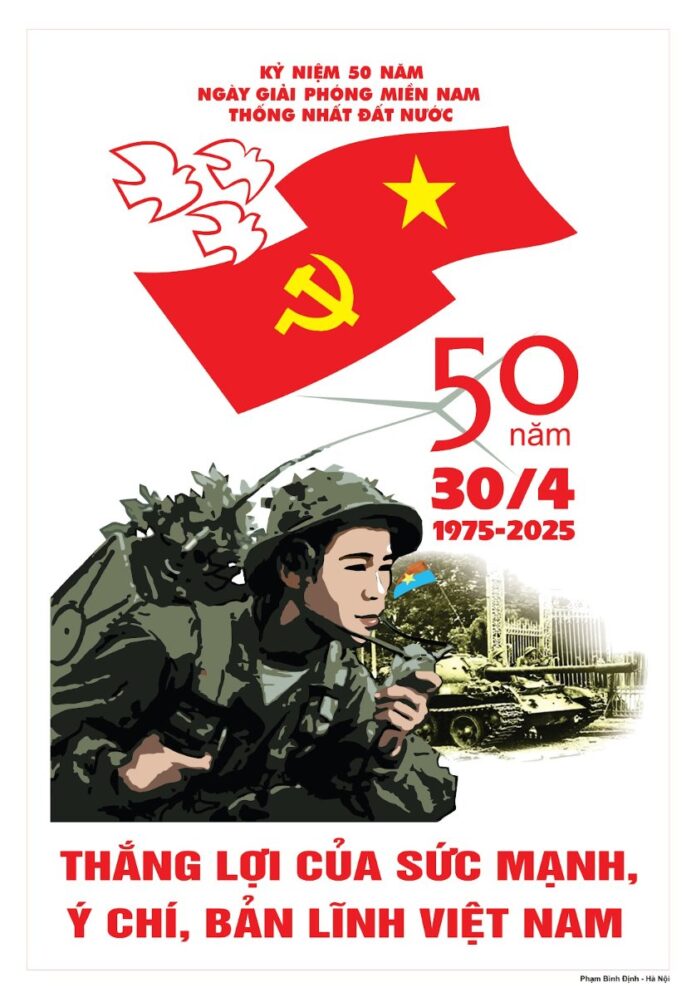 Poster 30/4 1975-2025 kỷ niệm 50 năm