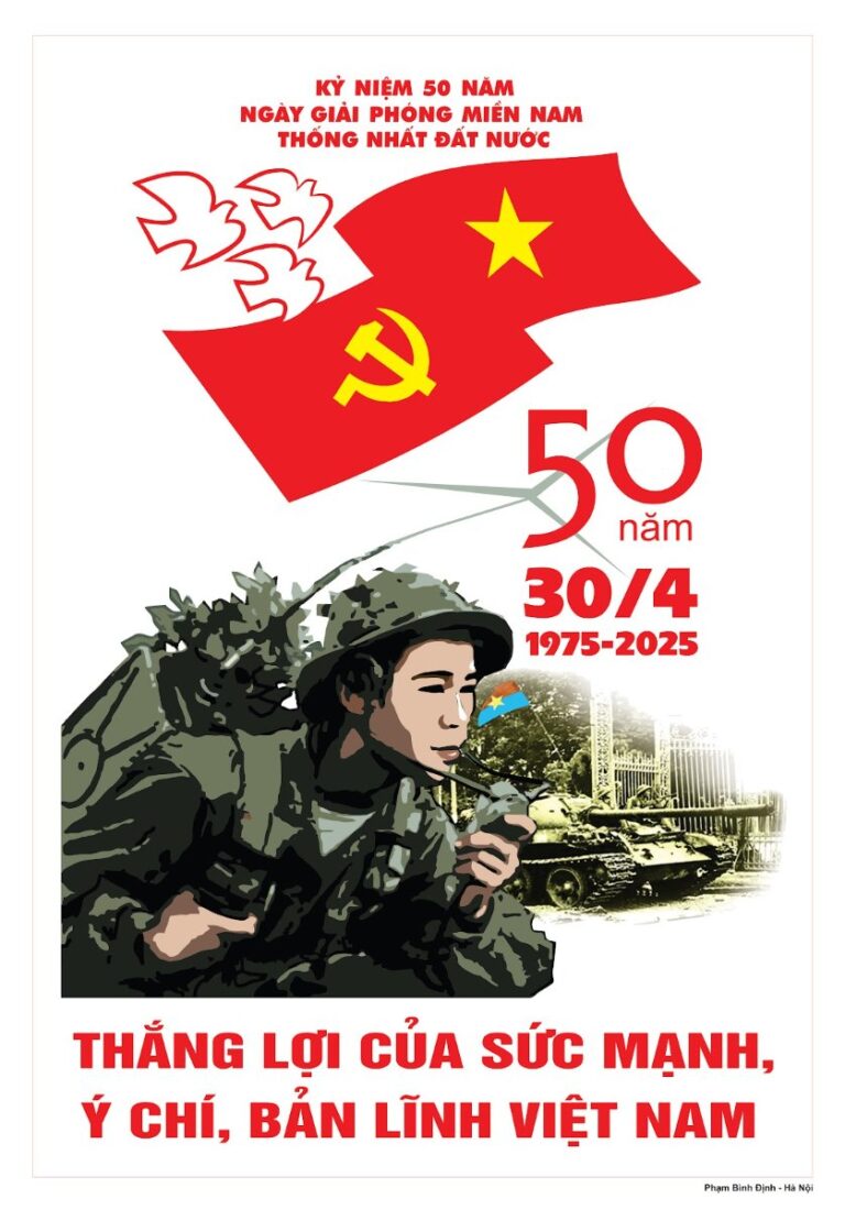 Poster 30/4 1975-2025 kỷ niệm 50 năm