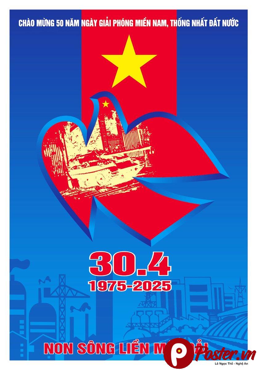 Poster 30/4/1975-2025 Thống Nhất Đất Nước
