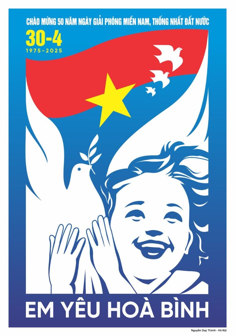 Poster 30/4 Em Yêu Hòa Bình Vector