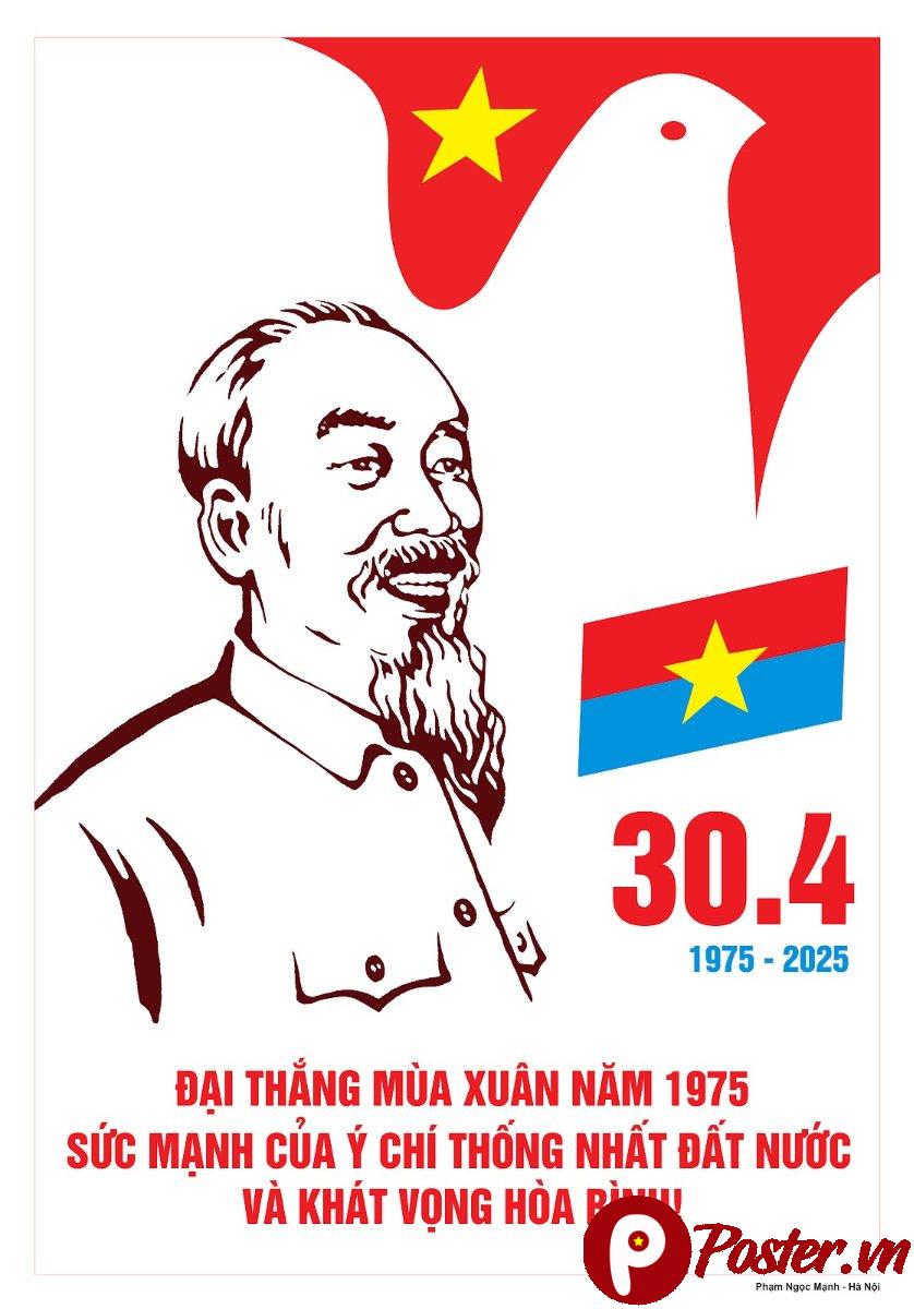 Poster 30/4 vector Bác Hồ