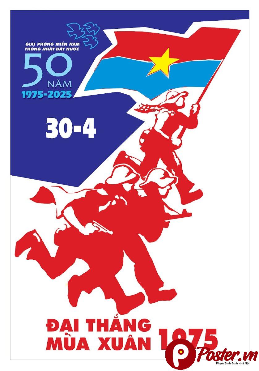 Poster 30/4 vector kỷ niệm 50 năm