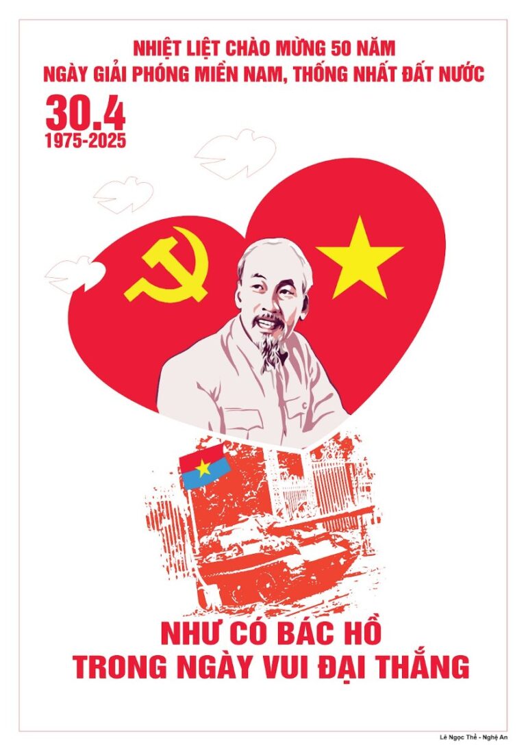 Poster 30/4 Vector Bác Hồ