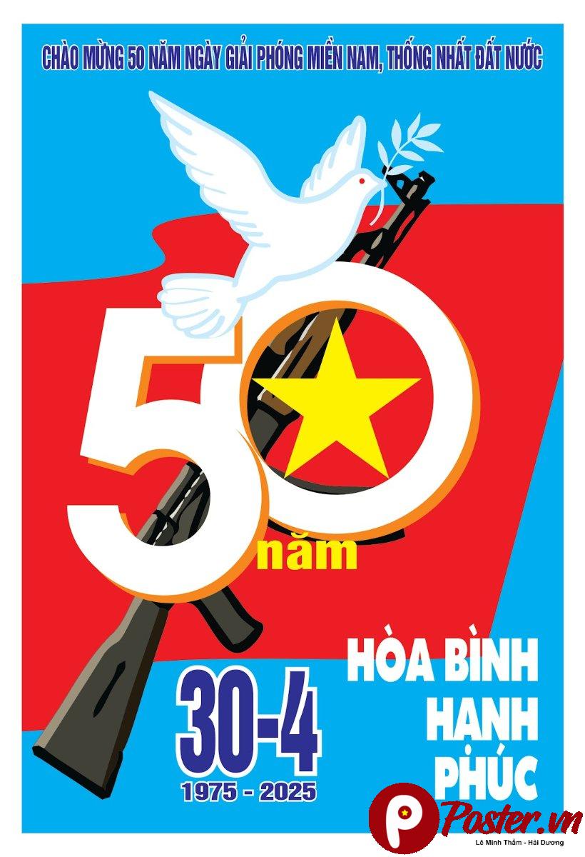Poster 30/4 vector kỷ niệm 50 năm