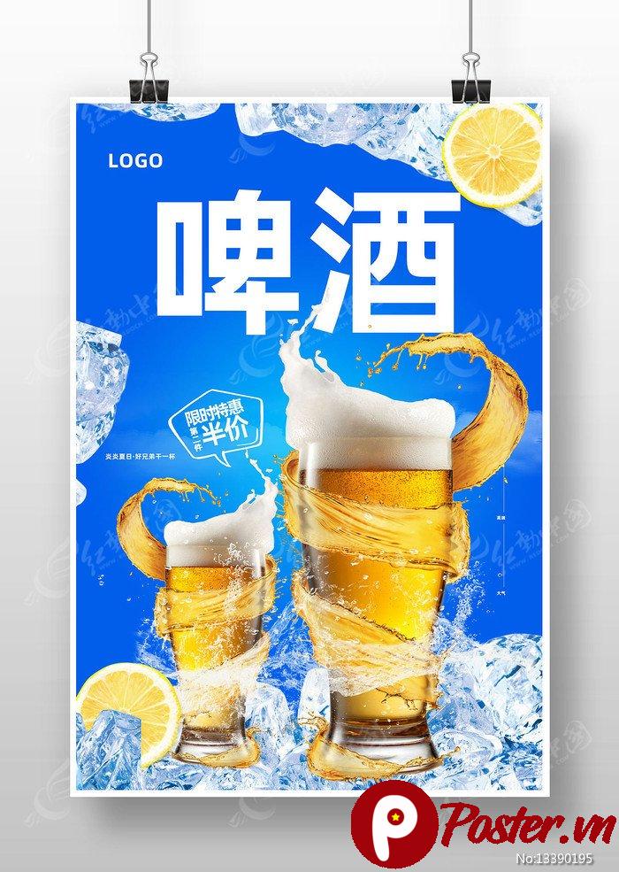 Poster bia vector mát lạnh