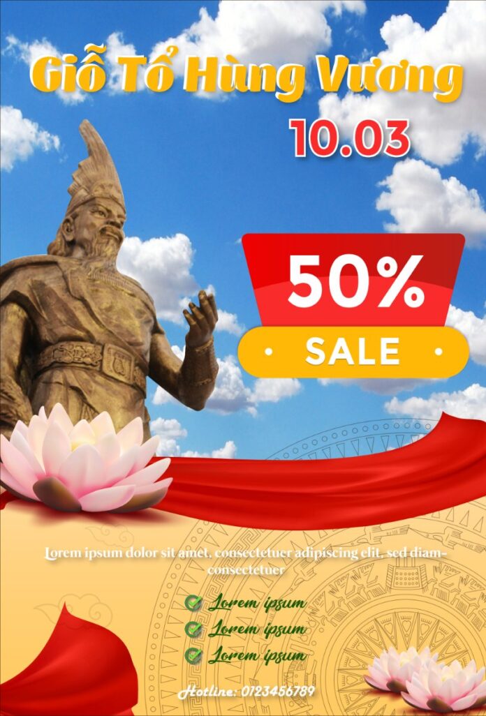 Poster Giỗ Tổ Hùng Vương 10.03