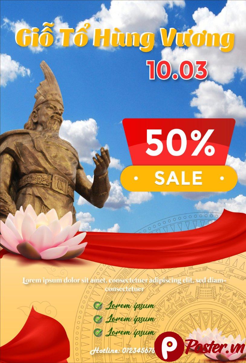 Poster Giỗ Tổ Hùng Vương 10.03