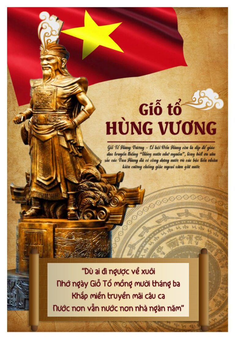 Poster Giỗ Tổ Hùng Vương 2024