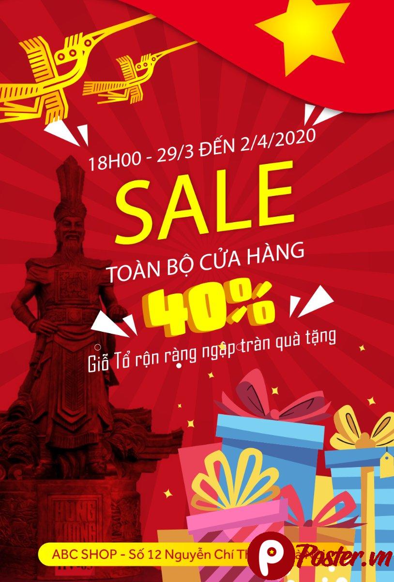 Poster Giỗ Tổ Hùng Vương Sale