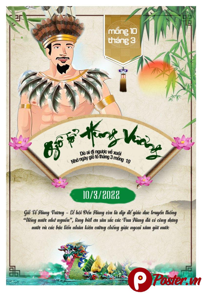 Poster Giỗ Tổ Hùng Vương