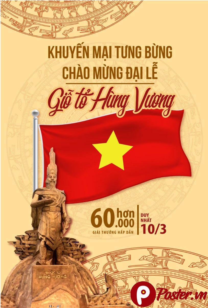 Poster Giỗ Tổ Hùng Vương