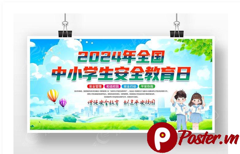Poster Ngày An Toàn Học Sinh 2024