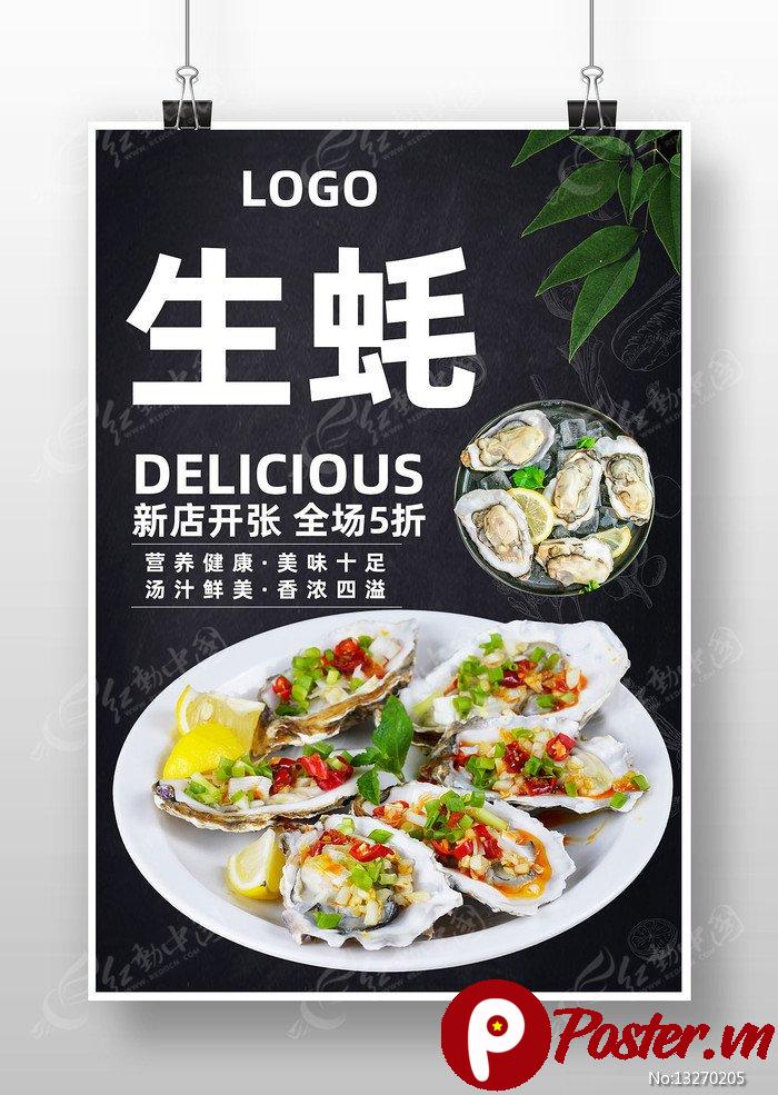 Poster quảng cáo hàu tươi