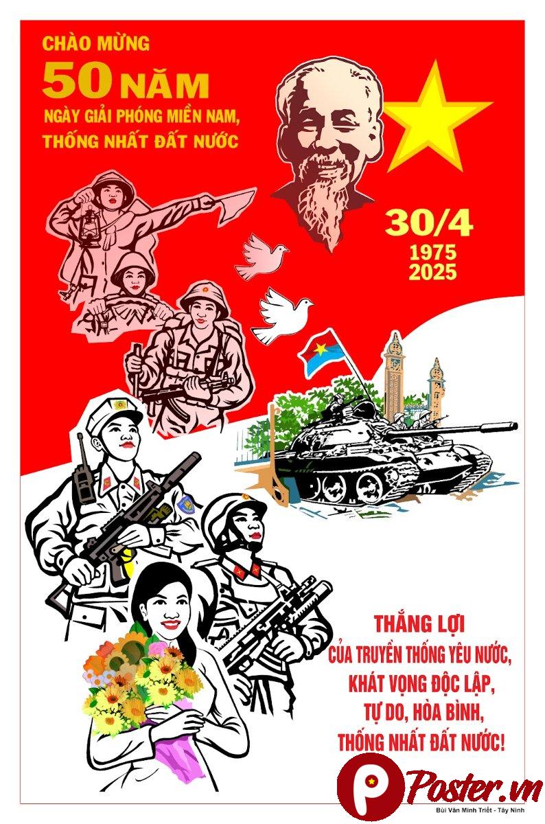 Poster tuyên truyền 30/4 vector