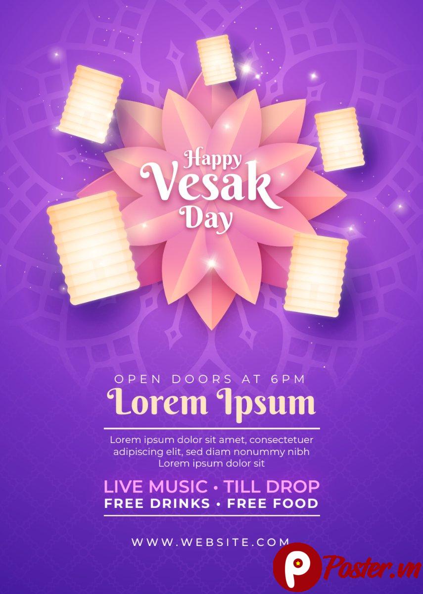 Poster Vesak Day Vector AI