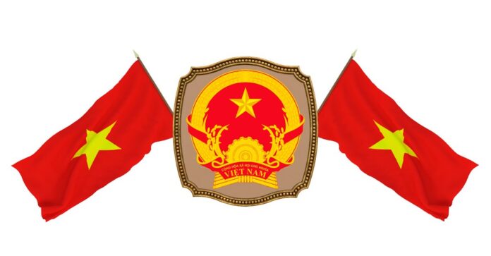 Quốc Huy Việt Nam và Cờ Tổ Quốc Vector