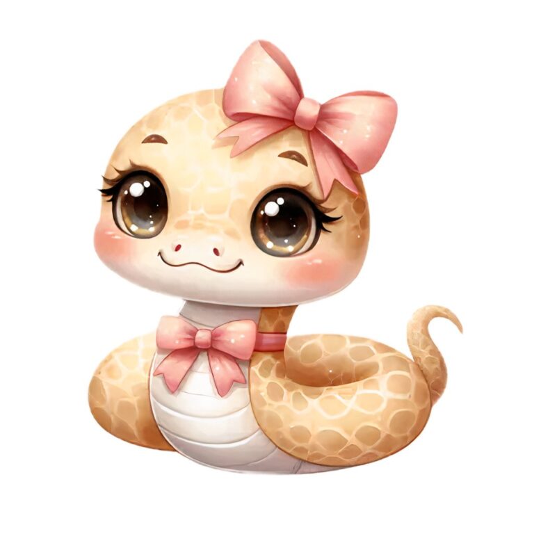 Rắn con dễ thương nơ hồng