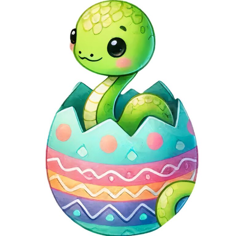 Rắn con dễ thương trong trứng