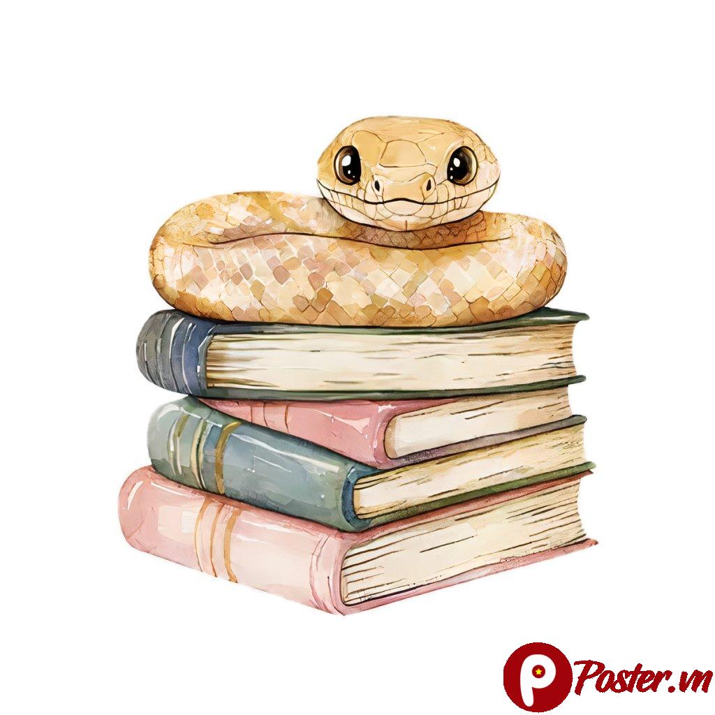 Rắn cuộn sách hoạt hình vector