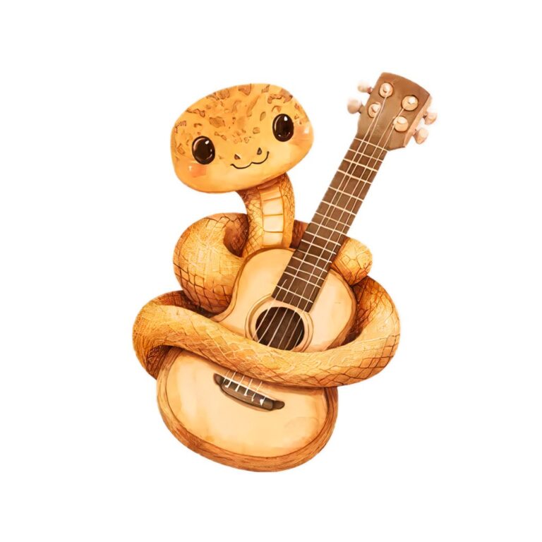 Rắn hoạt hình chơi guitar