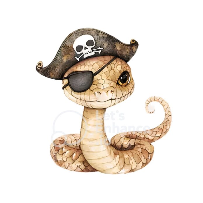 Rắn hoạt hình cướp biển vector