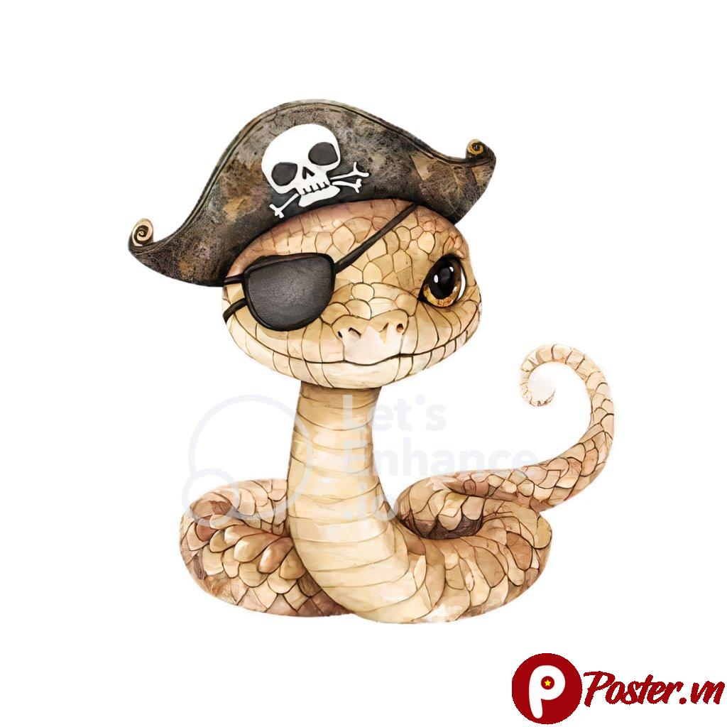 Rắn hoạt hình cướp biển vector