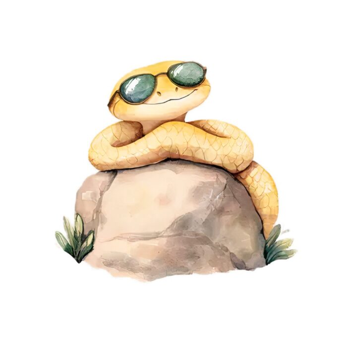 Rắn hoạt hình đeo kính vector