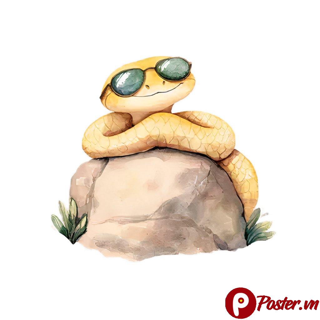 Rắn hoạt hình đeo kính vector