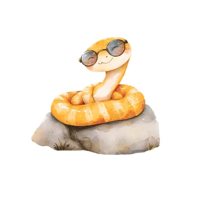 Rắn hoạt hình đeo kính vector