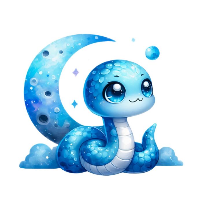 Rắn hoạt hình xanh dễ thương vector