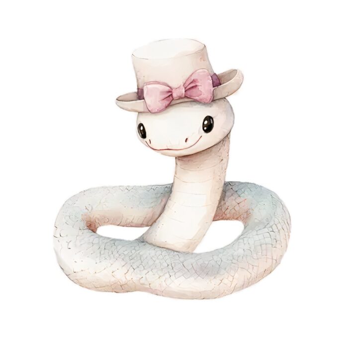 Rắn trắng đội mũ vector