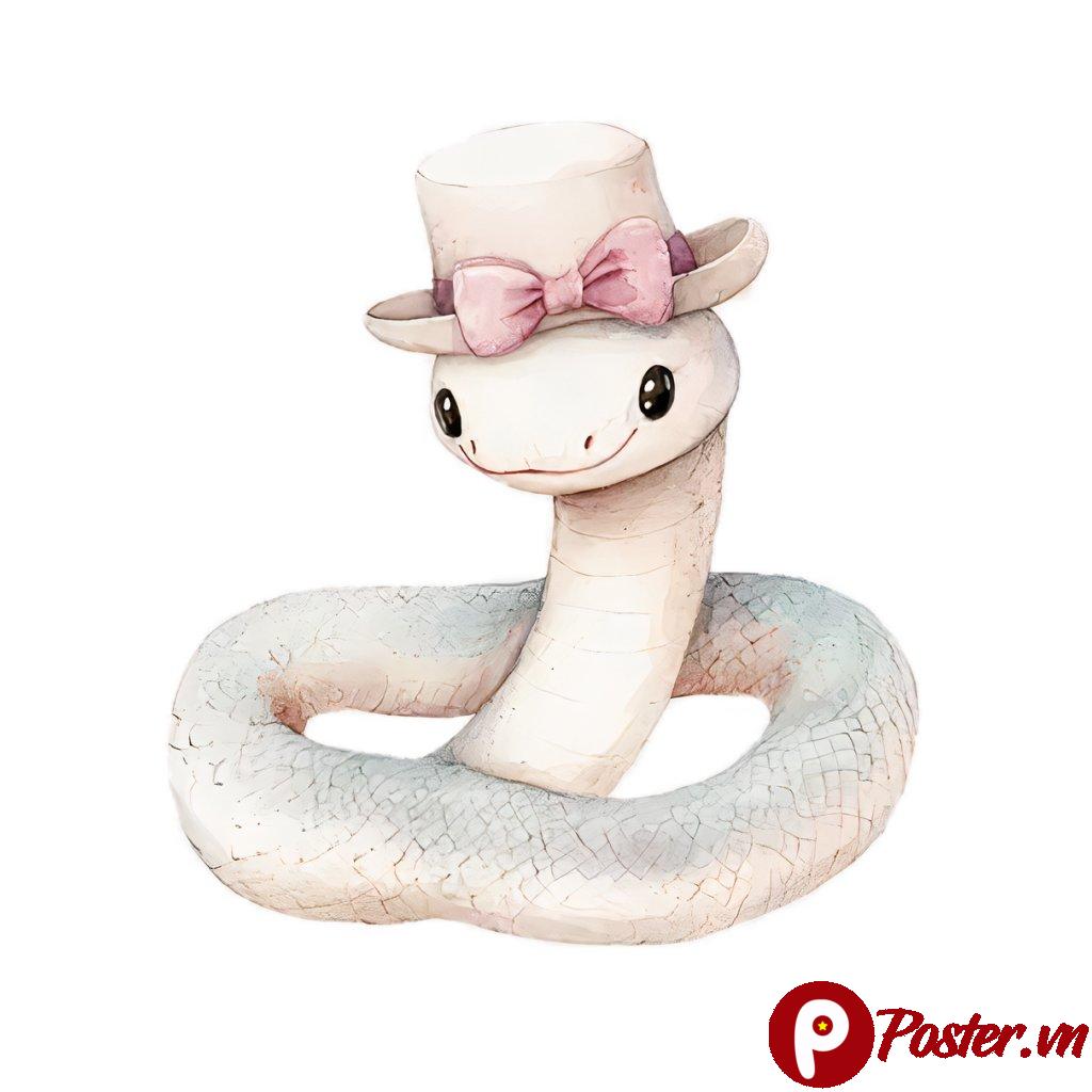 Rắn trắng đội mũ vector