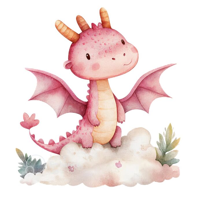 Rồng con dễ thương vector