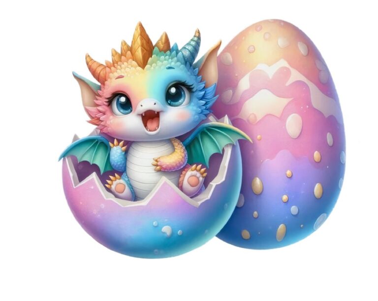 Rồng con phục sinh dễ thương