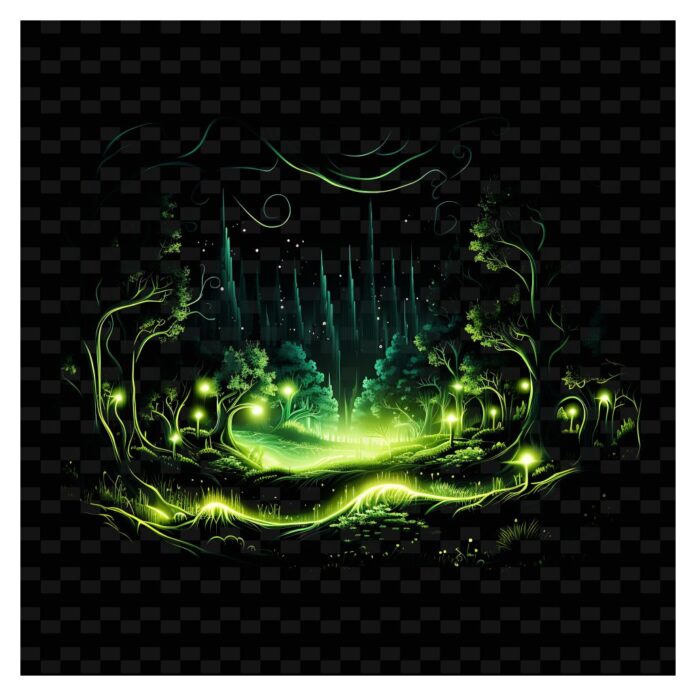 Rừng huyền ảo vector phát sáng