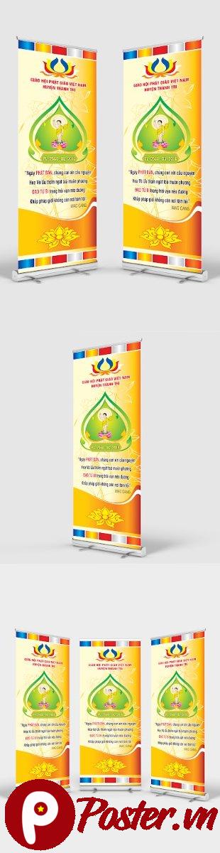 Standee Phật giáo vector PSD