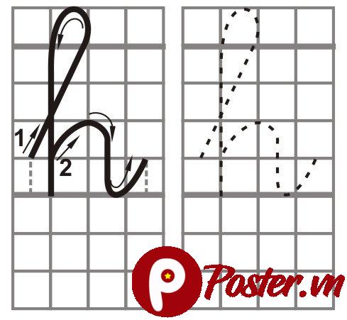 Hướng dẫn tập viết chữ h thường